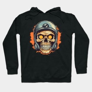 Biker Helmet Pilot Skull Rebel Hoodie